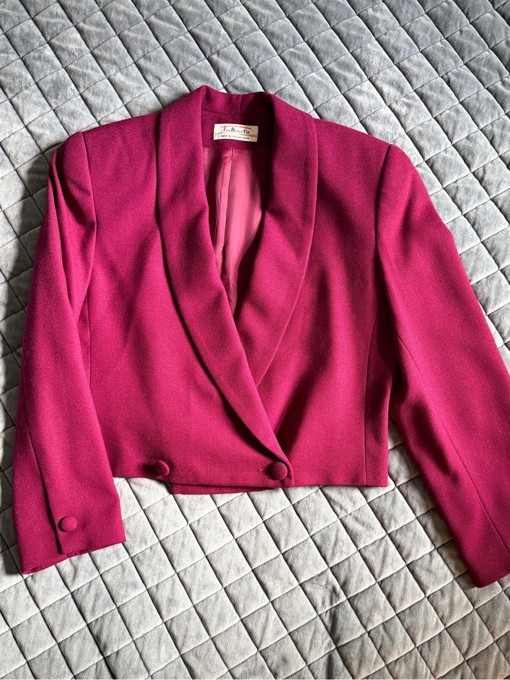 Vintage Wool Talbots Rich Burgundy Cropped Blazer